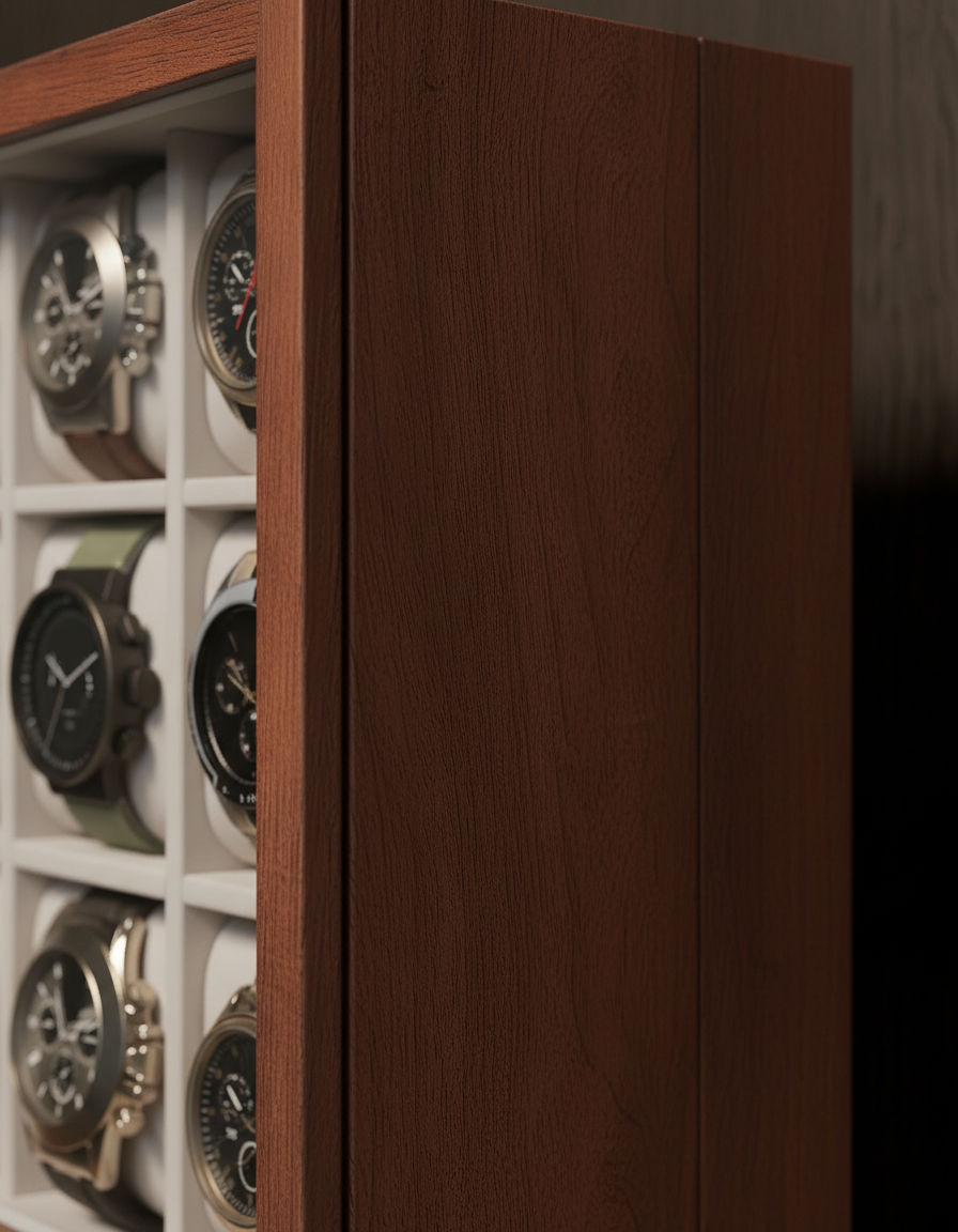 12-Slot Solid Wood Watch Box - FEAT1