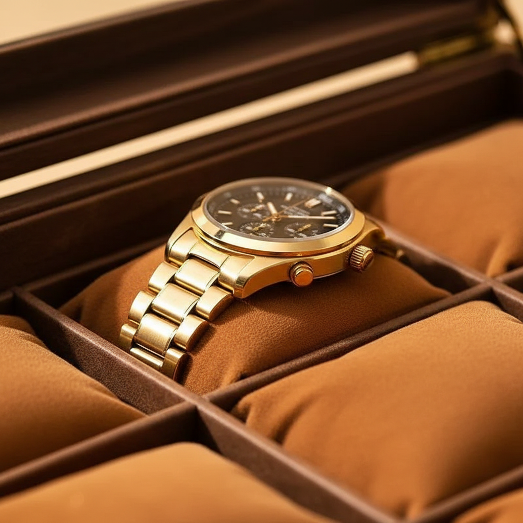 Double Layer Leather Watch Box - FEAT1