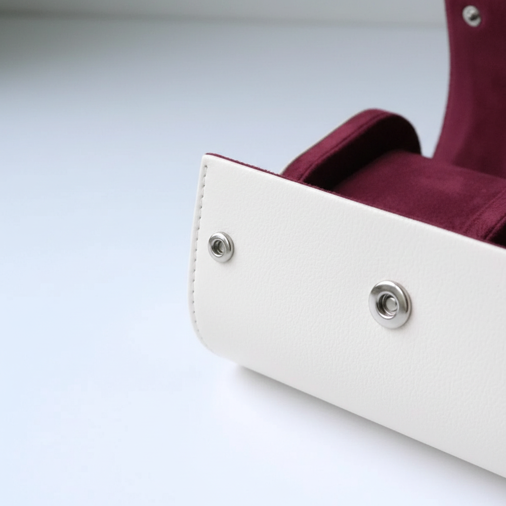 White Leather Watch Roll - FEAT2