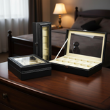 Leather Watch Box with Glass Top