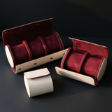 White Leather Watch Roll