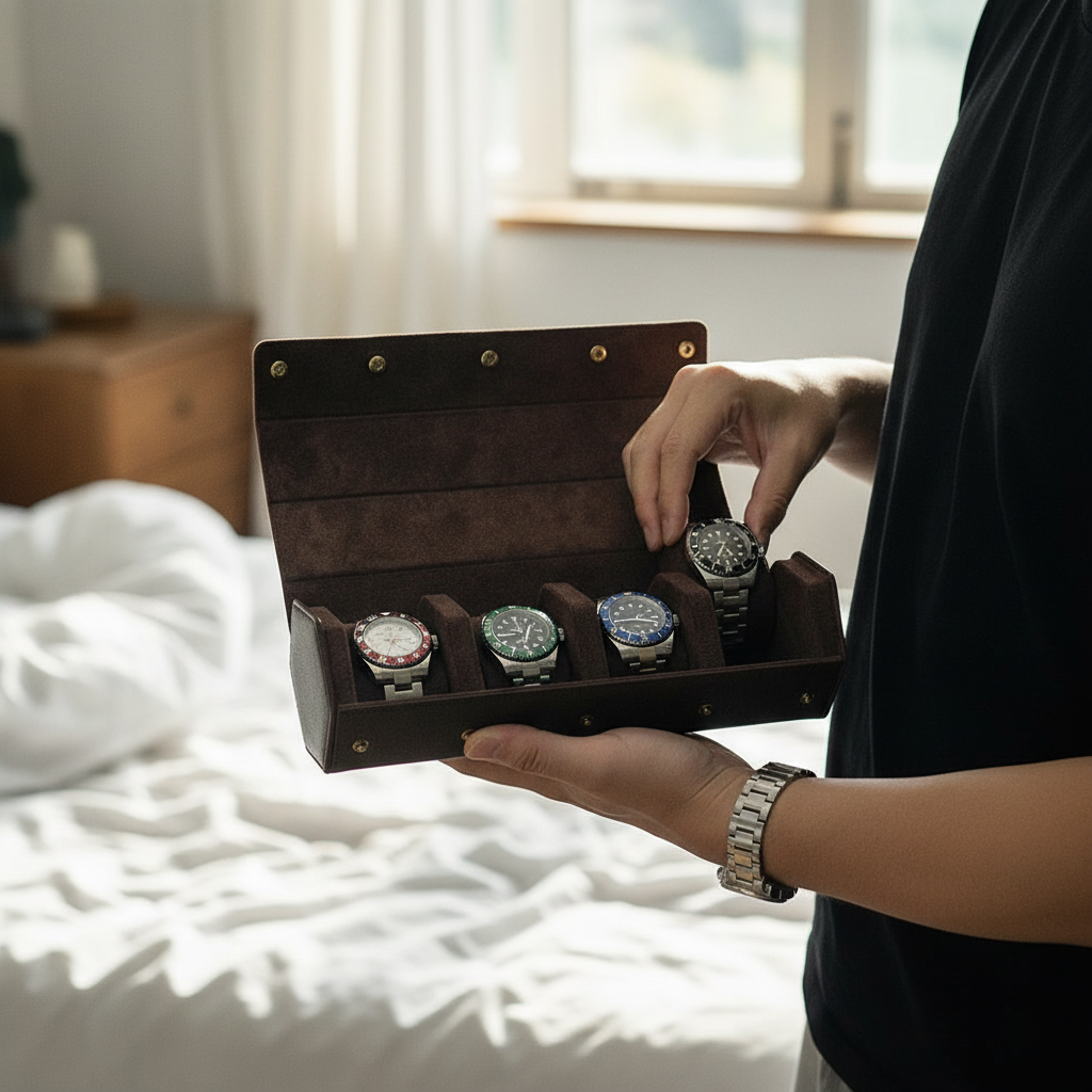 Classic Leather Watch Roll