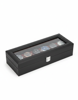6-Slot Watch Box with Glass Lid