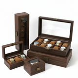 Double Layer Leather Watch Box