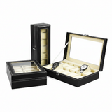 Leather Watch Box with Glass Top