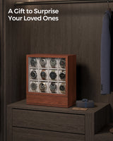 12-Slot Solid Wood Watch Box