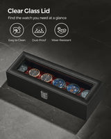 6-Slot Watch Box with Glass Lid