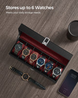 6-Slot Watch Box with Glass Lid