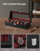 6-Slot Watch Box with Glass Lid