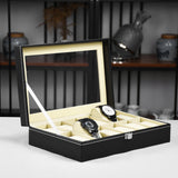 Leather Watch Box with Glass Top