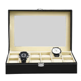 Leather Watch Box with Glass Top