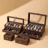 Double Layer Leather Watch Box