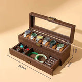 Double Layer Leather Watch Box