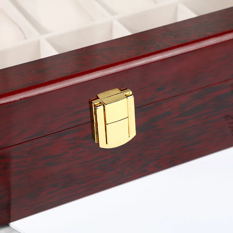 Dark Red Wooden Watch Box