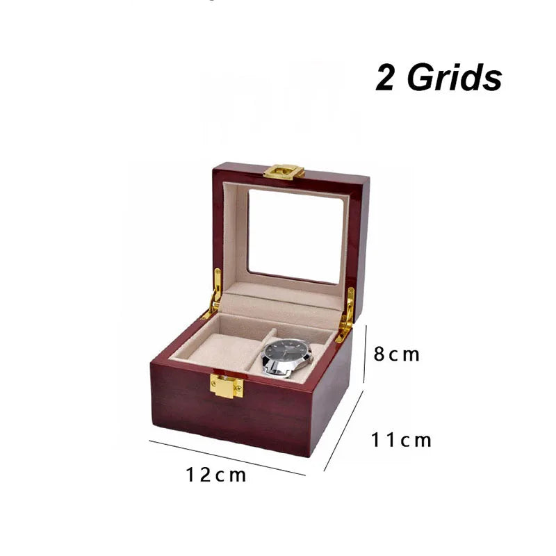 Dark Red Wooden Watch Box