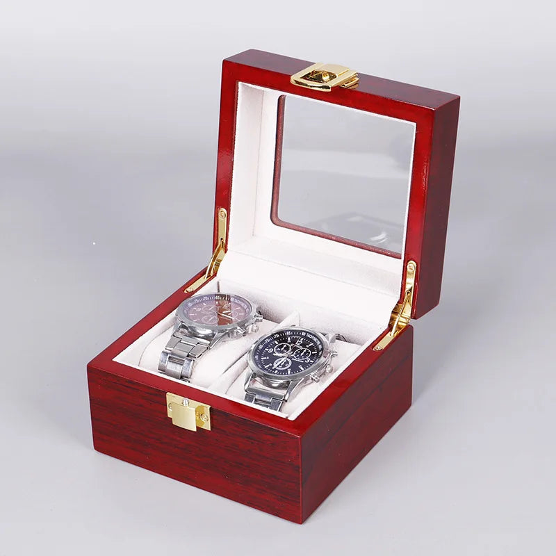 Dark Red Wooden Watch Box