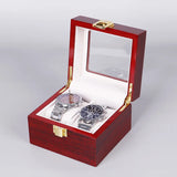 Dark Red Wooden Watch Box