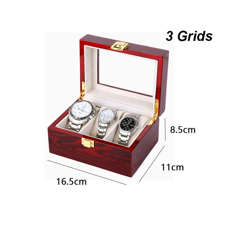 Dark Red Wooden Watch Box