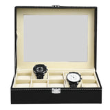 Leather Watch Box with Glass Top