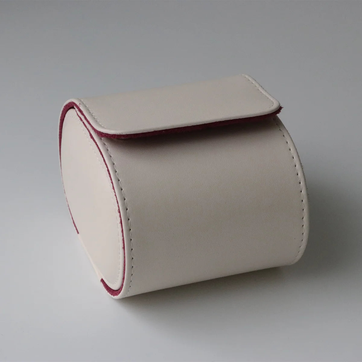White Leather Watch Roll