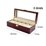 Dark Red Wooden Watch Box