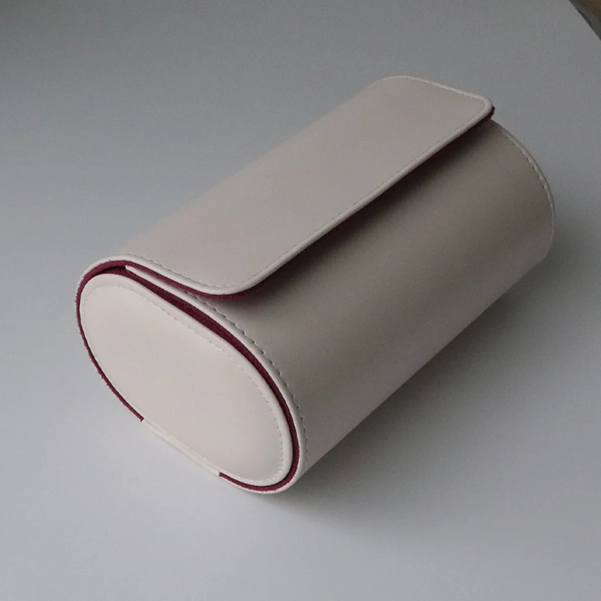White Leather Watch Roll