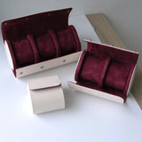 White Leather Watch Roll