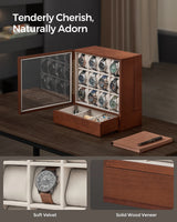 12-Slot Solid Wood Watch Box