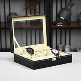 Leather Watch Box with Glass Top
