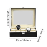 Leather Watch Box with Glass Top