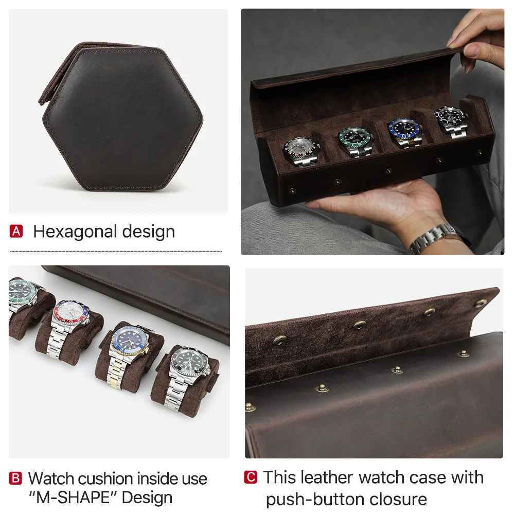 Classic Leather Watch Roll