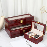Dark Red Wooden Watch Box