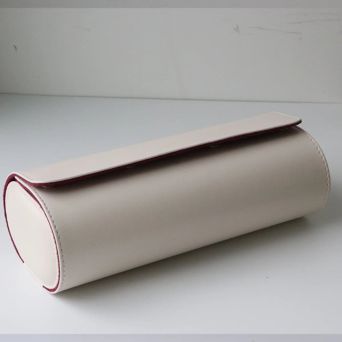White Leather Watch Roll