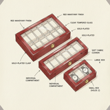 Dark Red Wooden Watch Box