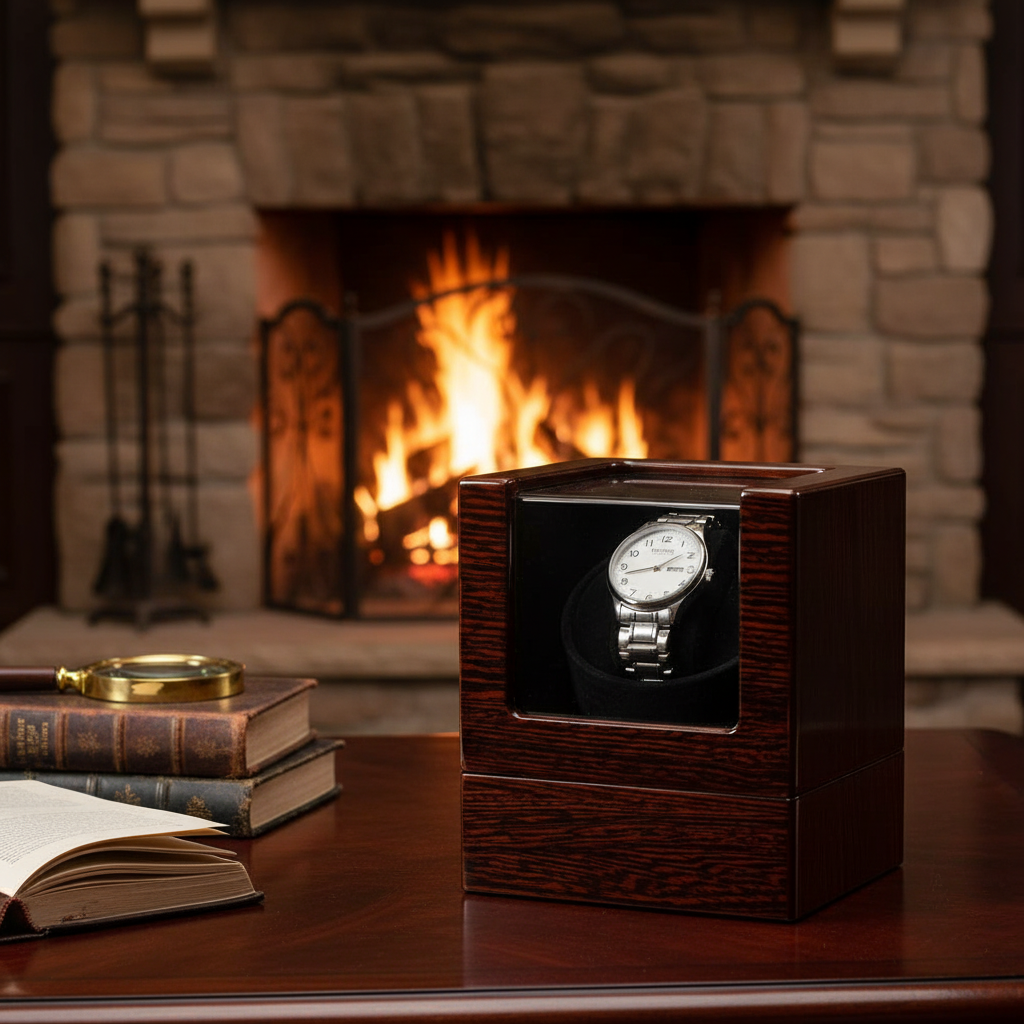 Wood & Glass Watch Winder - shot-A