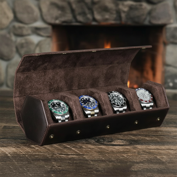 Classic Leather Watch Roll - shot-A