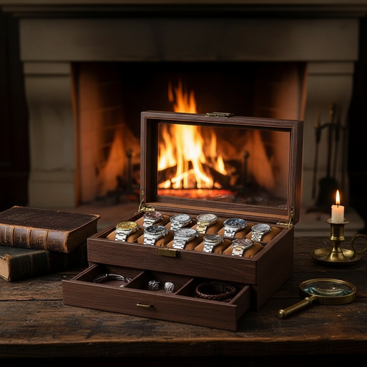 Double Layer Leather Watch Box - shot-A