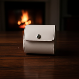 White Leather Watch Roll - shot-B