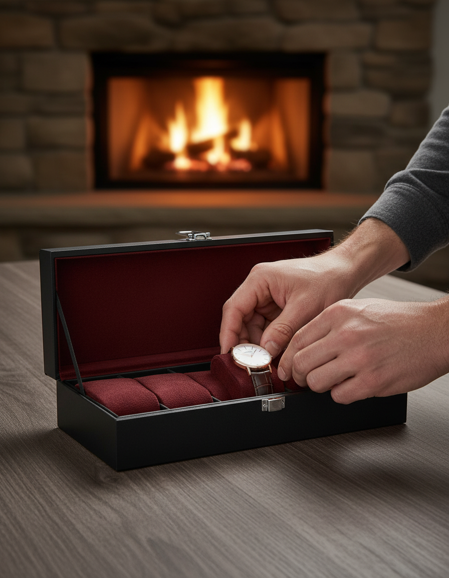 6-Slot Watch Box with Glass Lid - shot-C