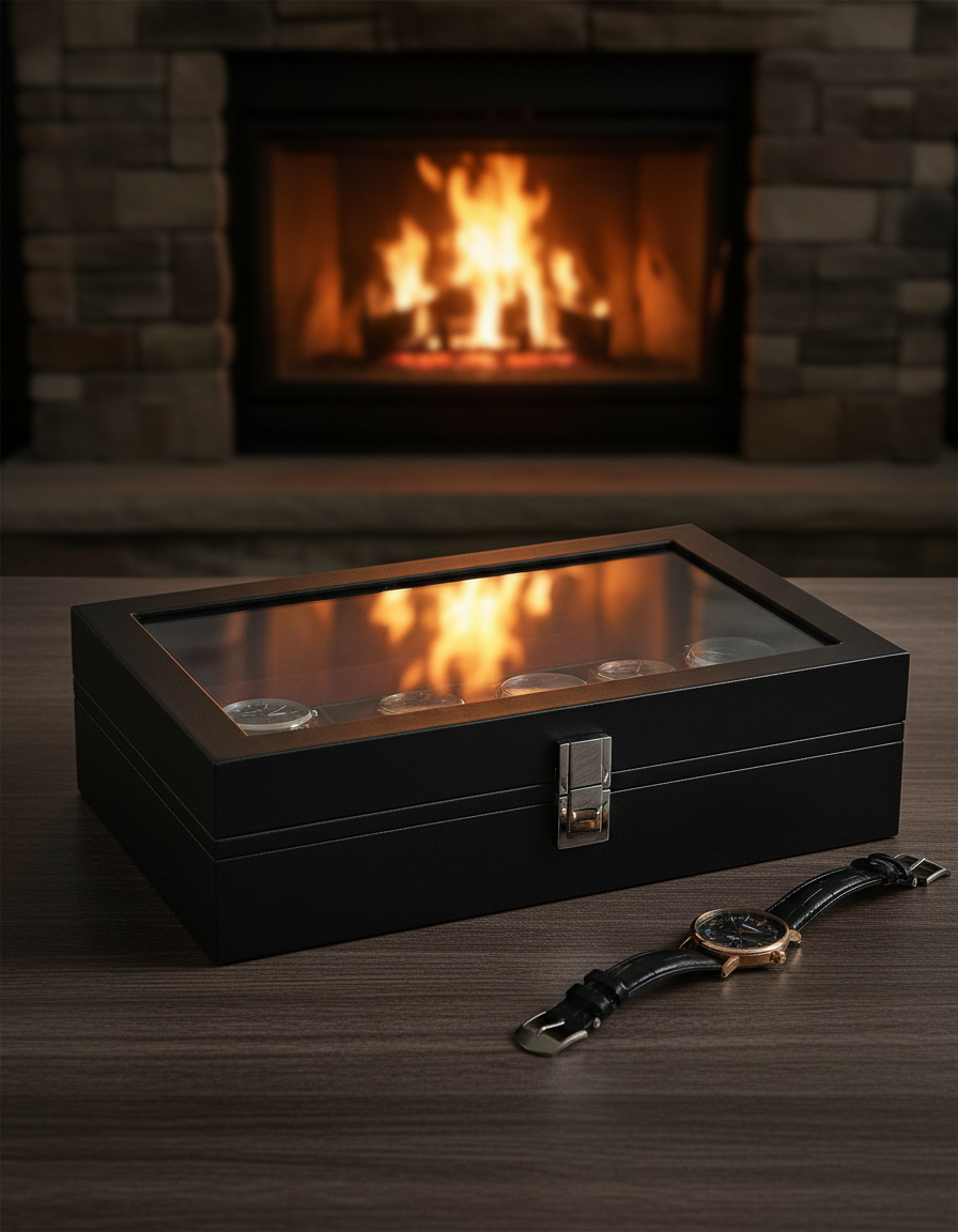 6-Slot Watch Box with Glass Lid - shot-D