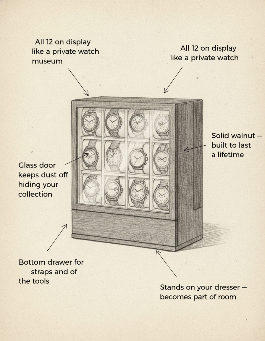 12-Slot Solid Wood Watch Box - shot-SKETCH