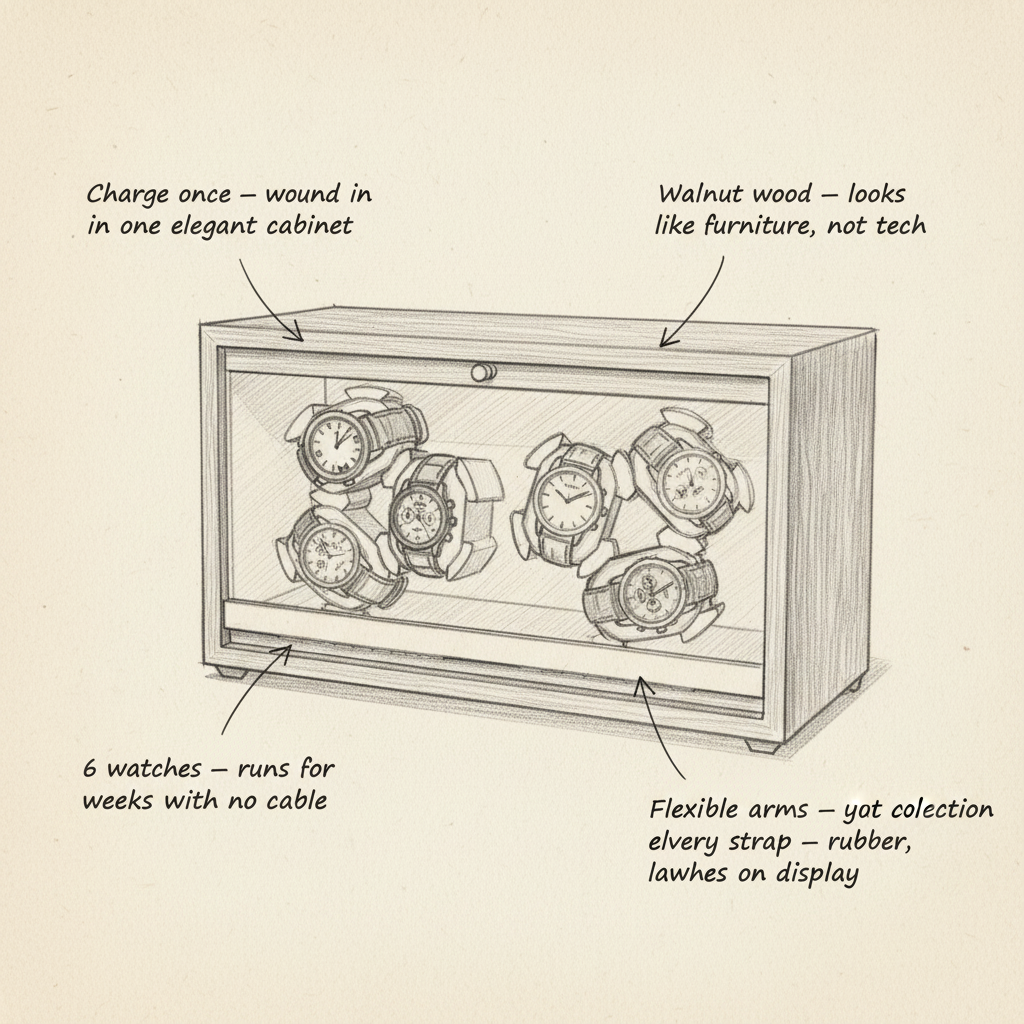 6-Slot Rechargeable Watch Winder - shot-SKETCH
