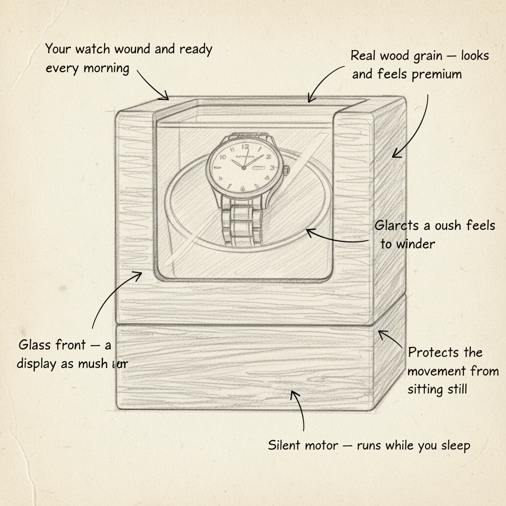 Wood & Glass Watch Winder - shot-SKETCH