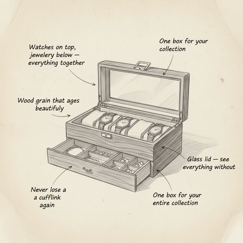 Double Layer Leather Watch Box - shot-SKETCH