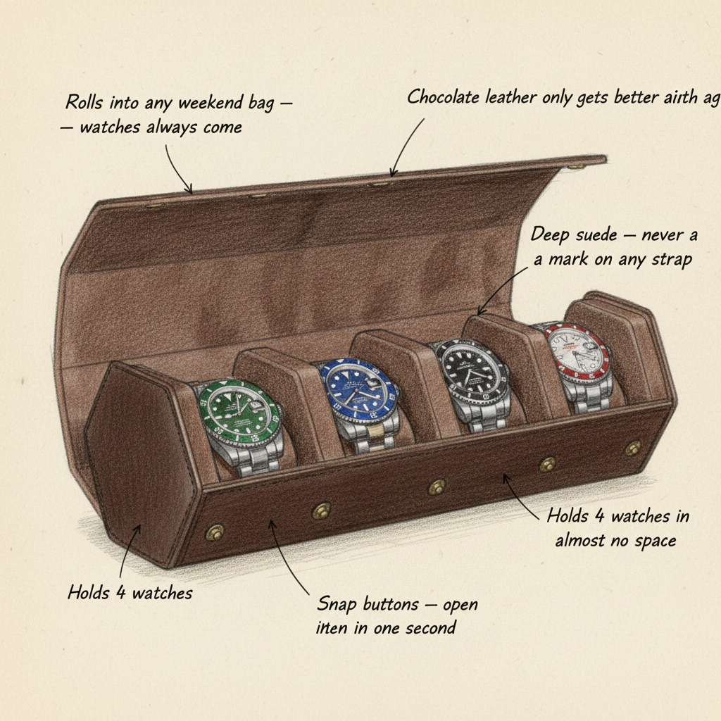 Classic Leather Watch Roll - shot-SKETCH