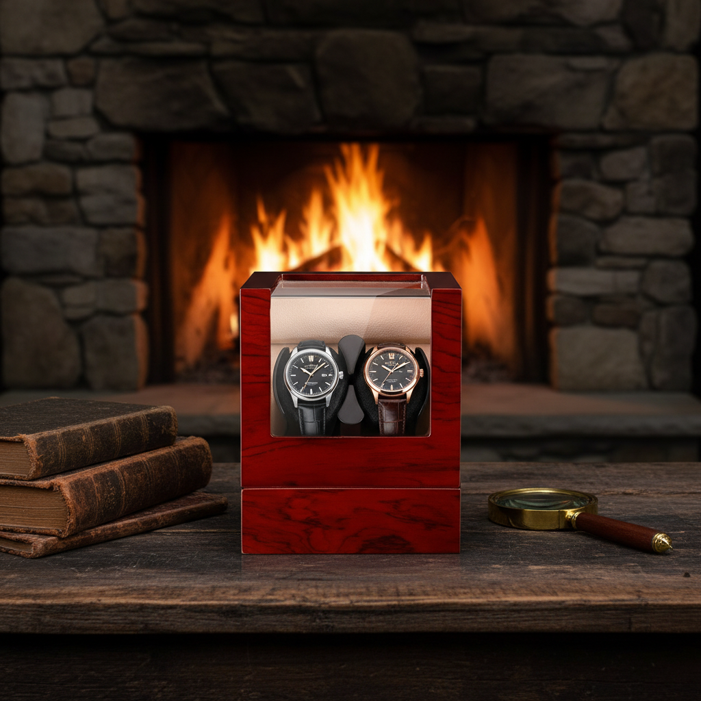 Compact Watch Winder - shot-V5-Rosewood-Double