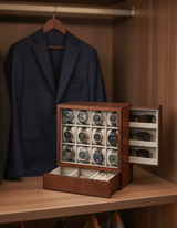 12-Slot Solid Wood Watch Box