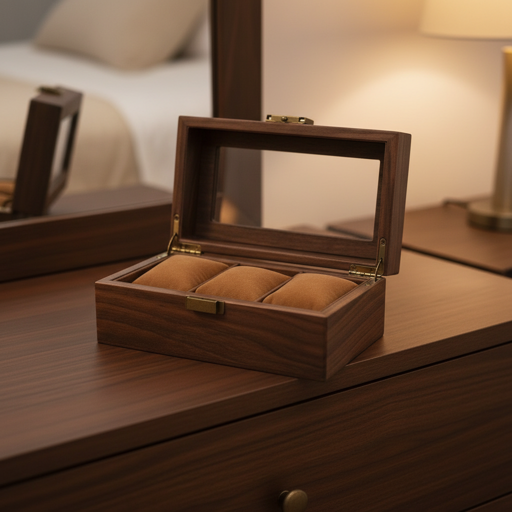 Double Layer Leather Watch Box