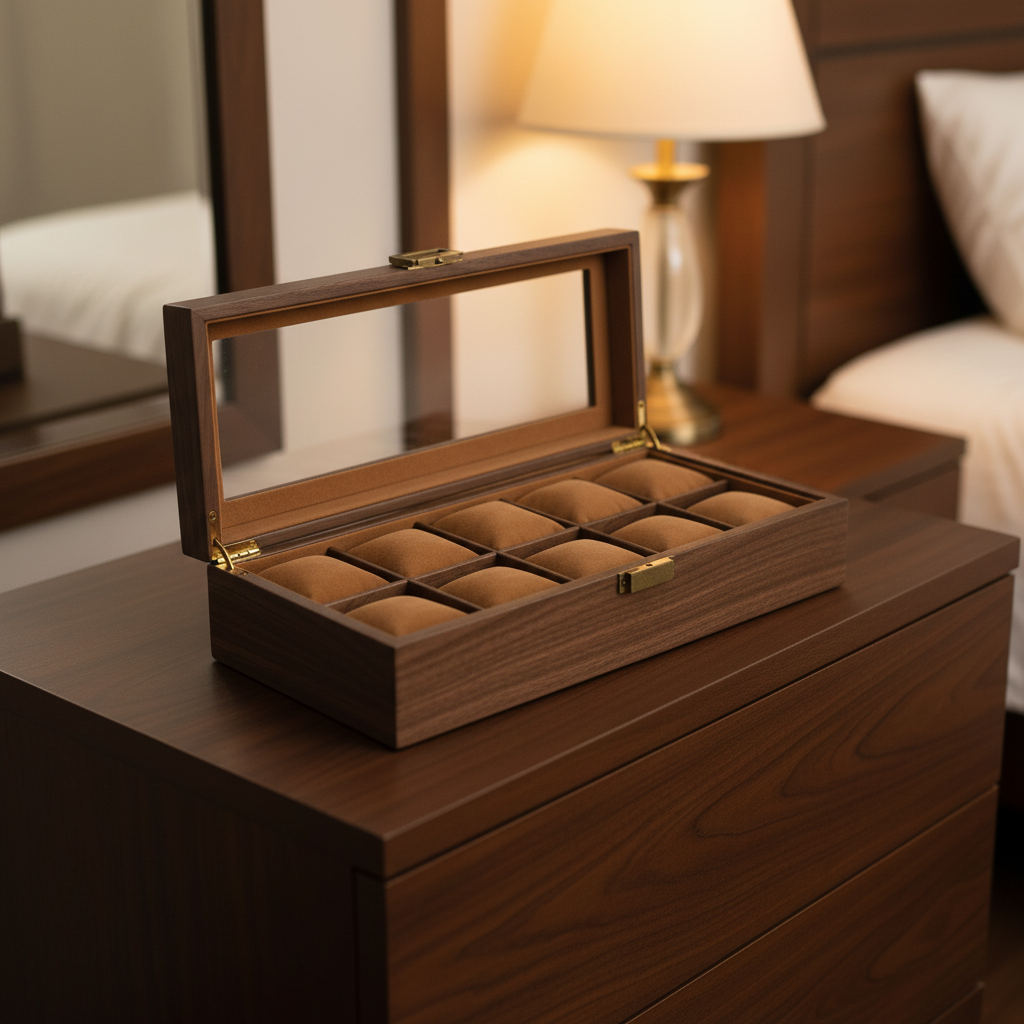 Double Layer Leather Watch Box