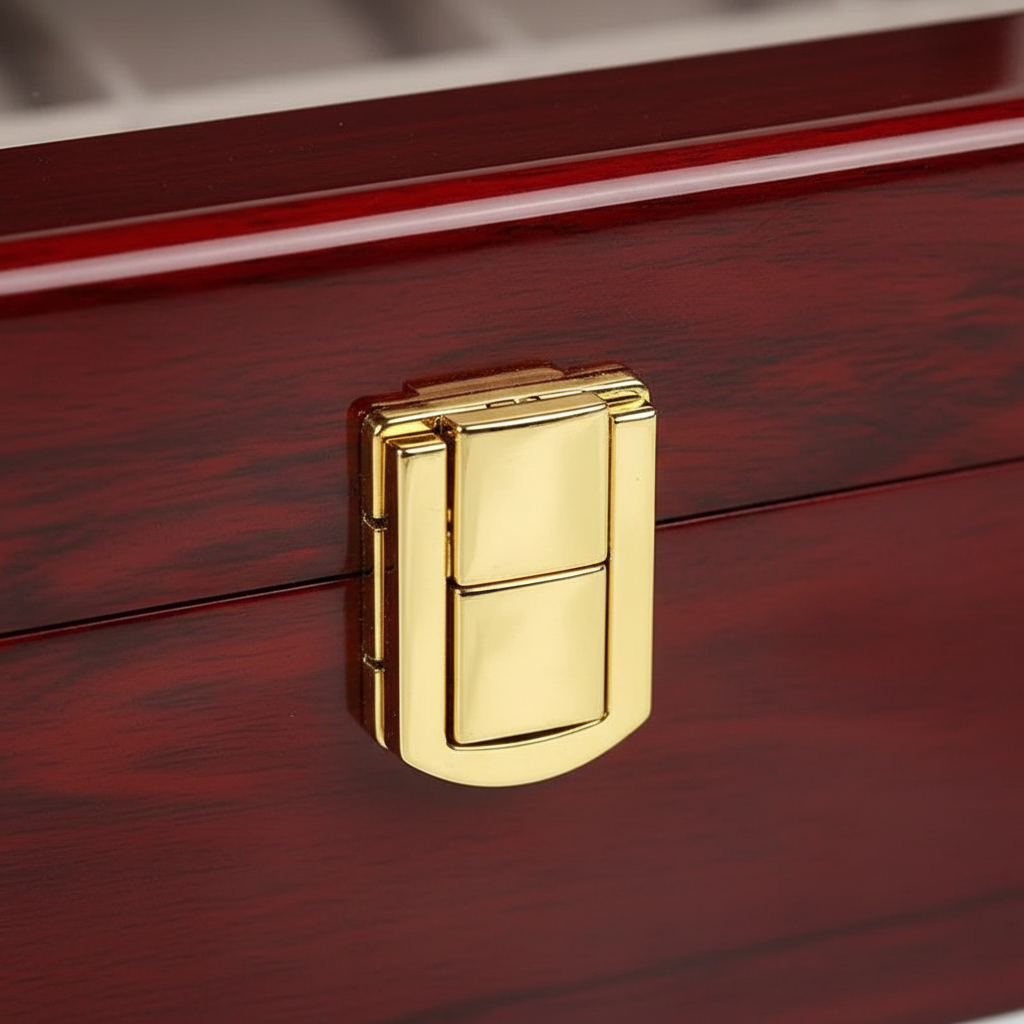 Dark Red Wooden Watch Box - FEAT2